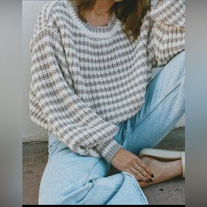 Willow Knit Sweater Striped Stone Striped
